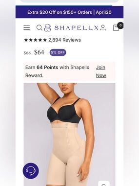 Shapellx Boot-Yeah High-Waist Sculpting Short Size 4x